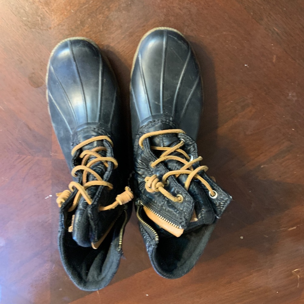 Black Sperry Boots Size 9